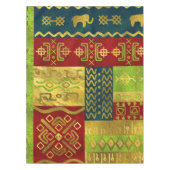 色の民族のアフリカの金パターン テーブルクロス (正面)