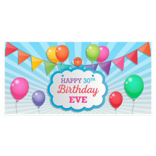 色の気球の誕生日の旗のパーティー装飾年齢