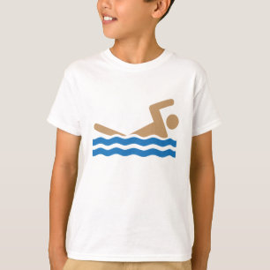 色の水泳アイコン絵画図表 Tシャツ