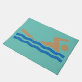 色の水泳アイコン ドアマット (アングル)