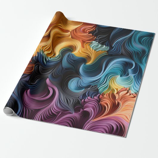色の波 ラッピングペーパー (アンロールド)