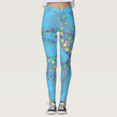 色の渦巻き数々の状の泡L青BG レギンス (正面)