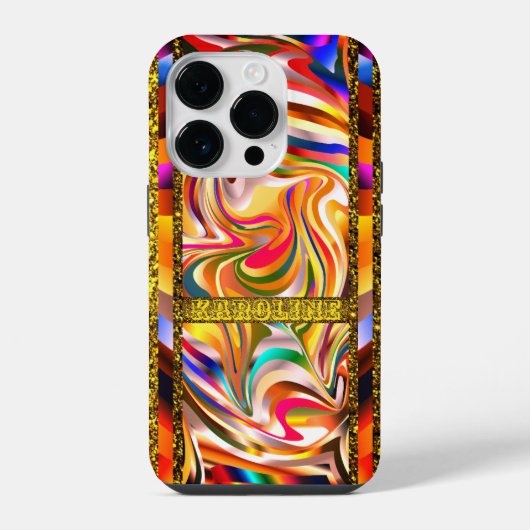 色の渦巻き iPhoneケース (裏面)