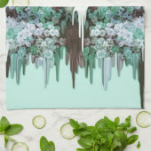 色の溶ける砂糖のスカルを見ること キッチンタオル (折り畳み)