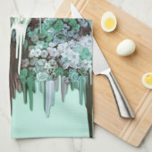 色の溶ける砂糖のスカルを見ること キッチンタオル (四つ折り)