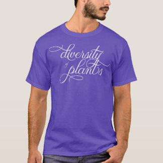 色の濃いシャツの植物の多様性 Tシャツ