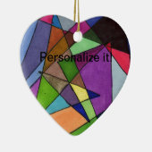 「色の濃い数々のハートは急角度 セラミックオーナメント (右)