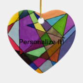 「色の濃い数々のハートは急角度 セラミックオーナメント (裏面)