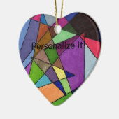 「色の濃い数々のハートは急角度 セラミックオーナメント (左)