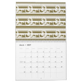 色の濃い絨毯は左右対称の幾何学的な特徴を持つ カレンダー (3月 2027)