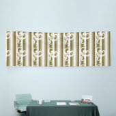 色の濃い絨毯は左右対称の幾何学的な特徴を持つ 横断幕 (トレードショー)