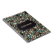 [色の点と円のパターン] +テキストと背景 ノートブック (右側)