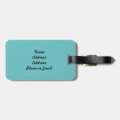 色の無地のな水の青の破裂音 ラゲッジタグ (裏面横)