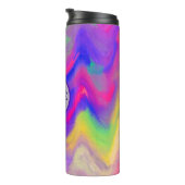 色の爆発のモノグラム タンブラー (回転右)