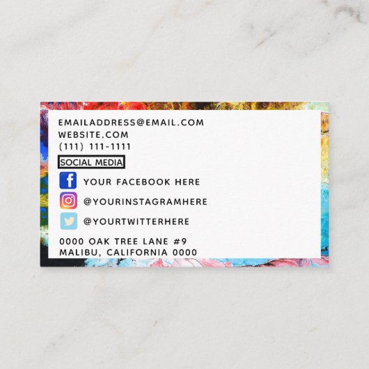 色の爆発 名刺 (裏面)