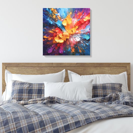 色の爆発：抽象芸術アート最高傑作 キャンバスプリント (インサイチュ (寝室))