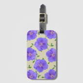 色の甘く青いゼラニウムの花 ラゲッジタグ (正面縦)