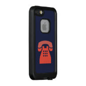 色の画像的で赤いレトロの電話 LifeProof iPhoneケース (裏面/右)