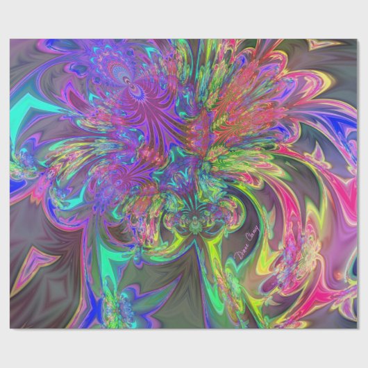 色の白熱破烈は、ティール(緑がかった色)のバイオレットDevaを抽出します ラッピングペーパー (フラット)