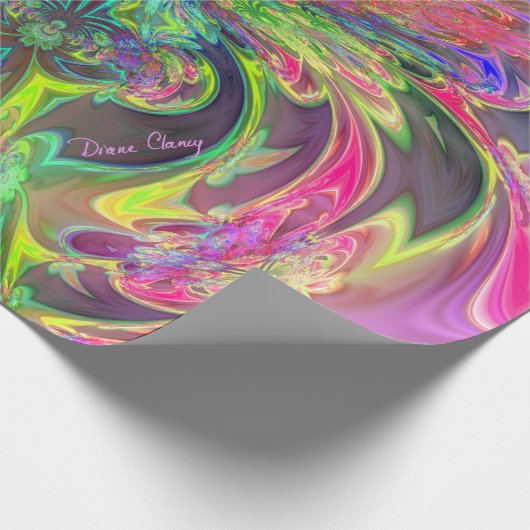 色の白熱破烈は、ティール(緑がかった色)のバイオレットDevaを抽出します ラッピングペーパー (角)