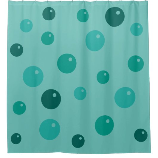 色の石鹸のTurquiseの写実的な泡 シャワーカーテン (正面)