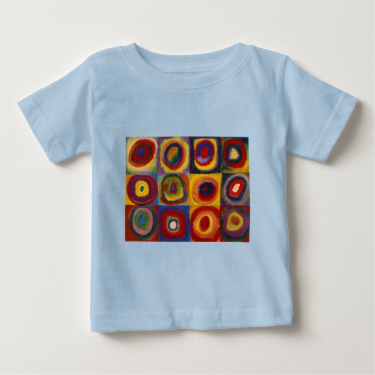 色の研究 四角と円 ベビーTシャツ (正面)
