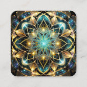 色の神秘的なマンダラ鮮やかデザイン スクエア名刺 (正面)