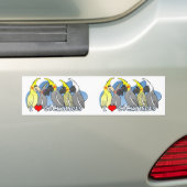 色の突然変異のCockatiel バンパーステッカー (車上)