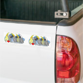 色の突然変異のCockatiel バンパーステッカー (トラック上)