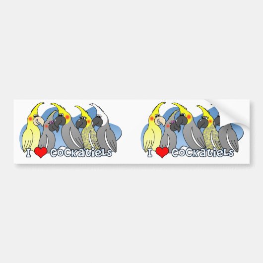 色の突然変異のCockatiel バンパーステッカー (正面)
