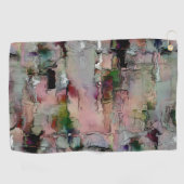 色の素朴な石は、サーモンを灰色に支配 ゴルフタオル (横)