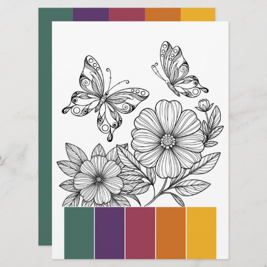 色の組み合わせカードアートセラピー 招待状 (正面/裏面)