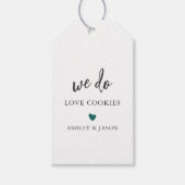 色の結婚クッキーの好み、私たちはクッキーを愛している ギフトタグ (正面)