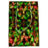 色の緑、黄色から赤に羽毛効果。 ミディアムペーパーバッグ (正面)