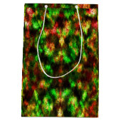 色の緑、黄色から赤に羽毛効果。 ミディアムペーパーバッグ (裏面)