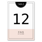 色の編集可能なピンクモダンのミニマリストのテーブル番号 テーブルナンバー (裏面)