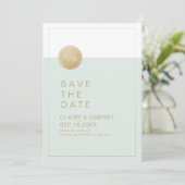 色の編集可能なモダンミニマルな日付の保存 セーブザデート (スタンド正面)