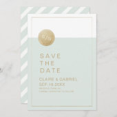 色の編集可能なモダンミニマルな日付の保存 セーブザデート (正面/裏面)