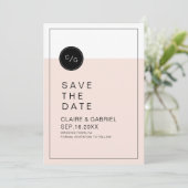 色の編集可能なモダンミニマルな日付の保存 セーブザデート (スタンド正面)