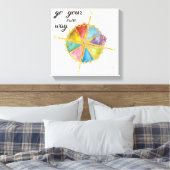 色の羅針盤を使って自分の引用文を行く キャンバスプリント (インサイチュ (寝室))