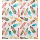 色の羽 シャワーカーテン (正面)