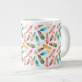 色の羽 ジャンボコーヒーマグカップ (正面右)