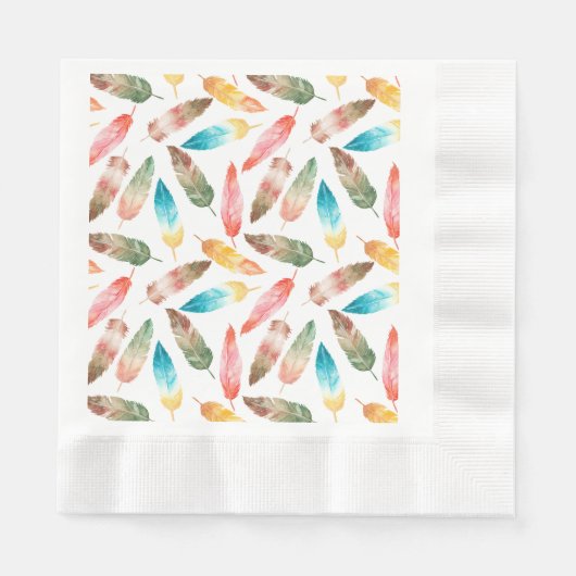 色の羽 縁ありランチョンナプキン (正面)
