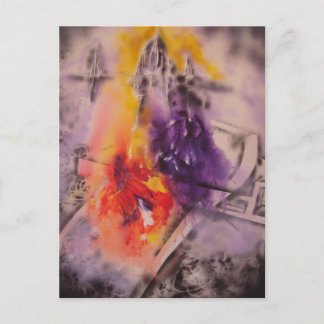 色の考え – 抽象芸術バイジーンフォルツミニプリント ポストカード