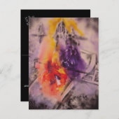 色の考え – 抽象芸術バイジーンフォルツミニプリント ポストカード (正面/裏面)