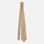 色の背景が付いているオジロ鹿の木びき台(シカ) ネクタイ (裏面)