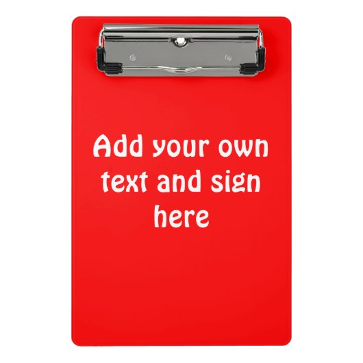 色の背景だけ-火の赤 + あなたのアイディア ミニクリップボード (正面)