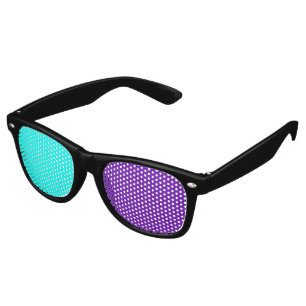 色の背景のみ – ターコイズと紫 レトロサングラス