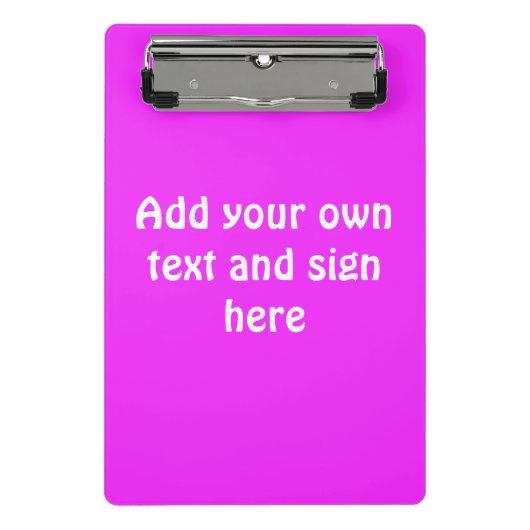 色の背景のみ – ピンク+アイディア ミニクリップボード (正面)