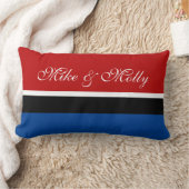 色の背景のみ – 赤+アイディア ランバークッション (ブランケット)